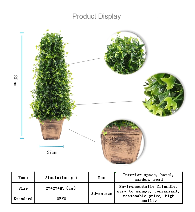 Arbres topiari en verd de 85 cm de pot artificial per decorar interiors