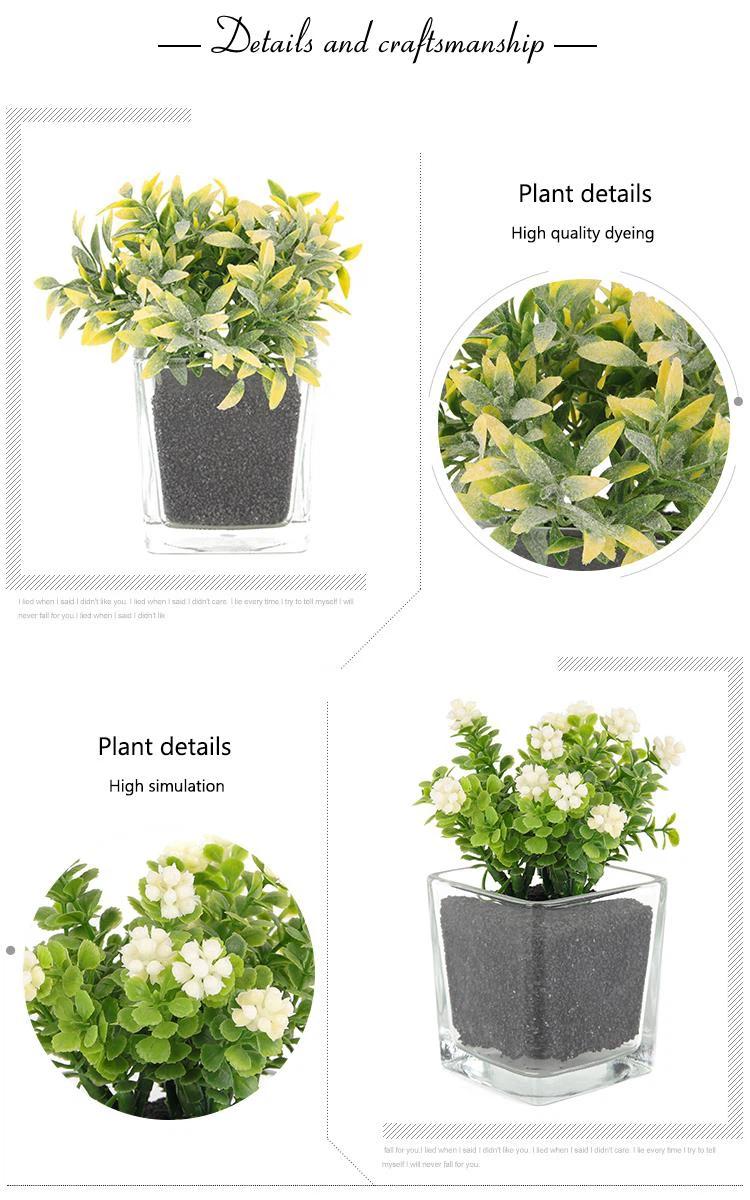 Decoració de les plantes de plantes verdes artificials de simulació de sensació de mà