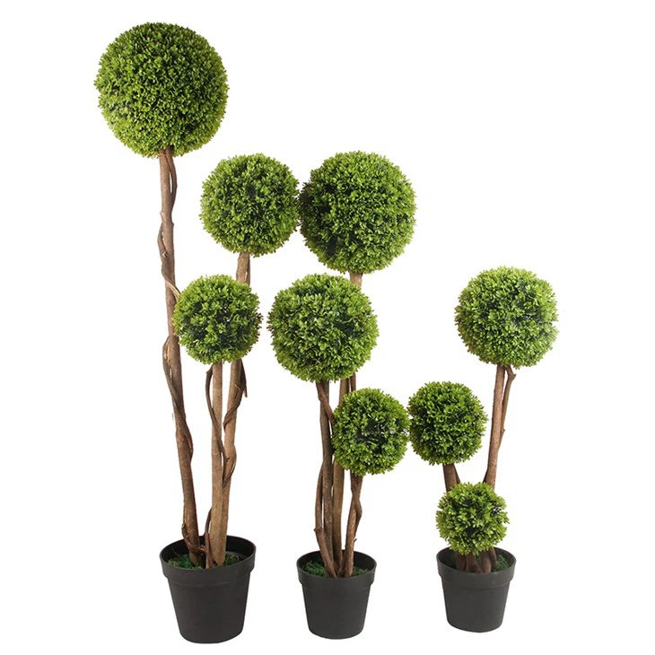 High Quality Plastic Grass Bonsai Ball Artificial Topiary Trees For Outdoor Indoor Decoration